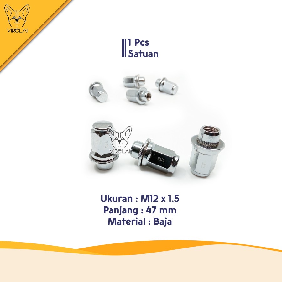 [SATUAN] Mur Roda Fujita Lug Nut Toyota Inova Innova M12 x 1.5