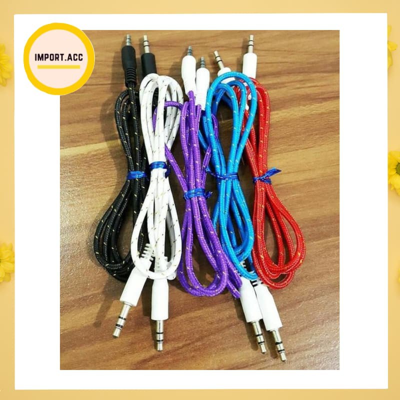 Kabel Aux 1 In 1 Tali Sepatu 3.5&quot; Kabel Audio Single