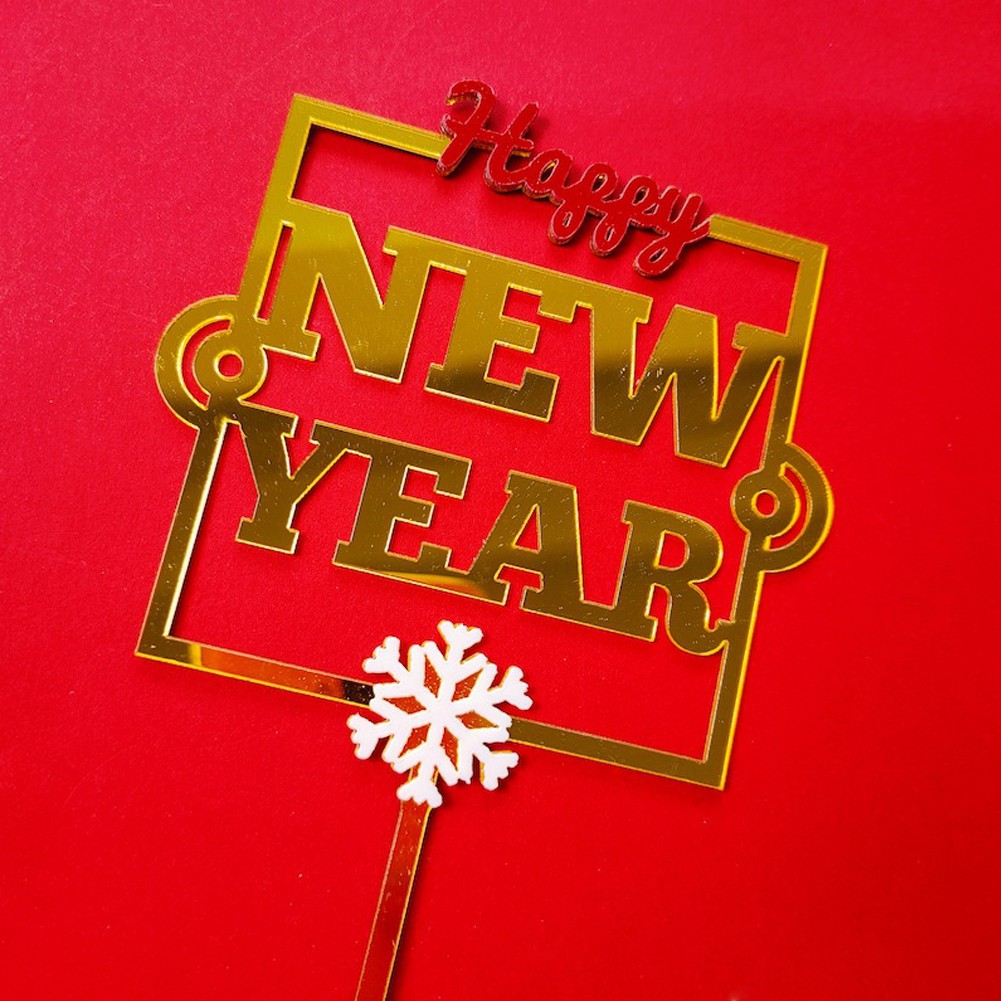 Topper Kue Desain Happy New Year Untuk Dekorasi Pesta