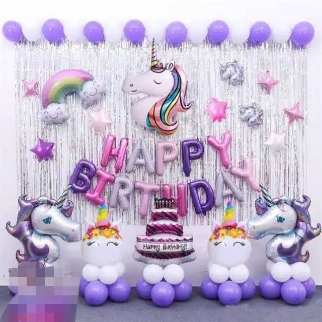Balon Set dekorasi tema unicorn premium