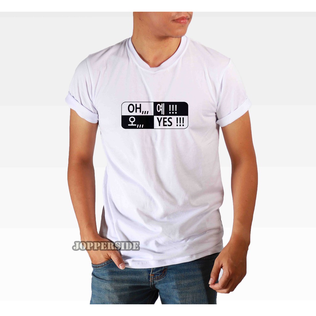 JOPPERSIDE TSHIRT KAOS DISTRO TULISAN OH YES KOREA KOREAN STYLE PRIA ORIGINAL PREMIUM TS77