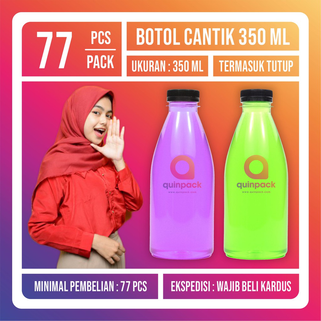 Botol Plastik Cantik 350 ML PET - Botol Valencia 350ML - Almond Kale Pir 350ML - Minum Murah