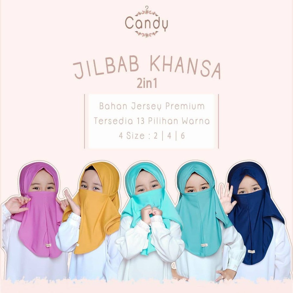 Jilbab Anak Khansa 2in 1 Jilbab Candy Original