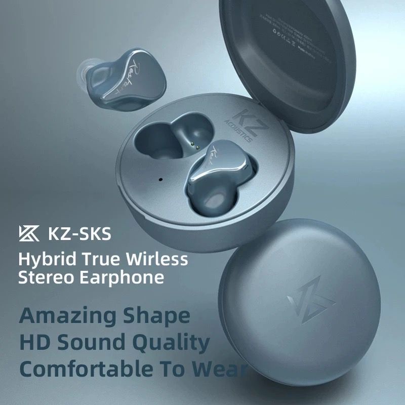 Knowledge Zenith Earphone Bluetooth TWS KZ SKS Wireless - Hybrid Driver - APTX - Bluetooth 5.2