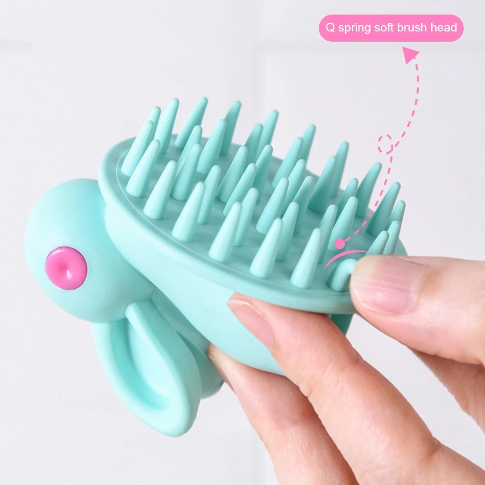 1Pc Cute Rabbit Silicone Baby Spa Scalp Massage Brush