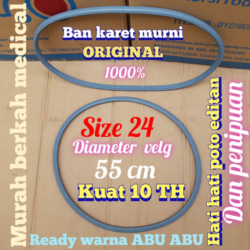 Ban mati kursi roda 24 ABU ABU original karet murni