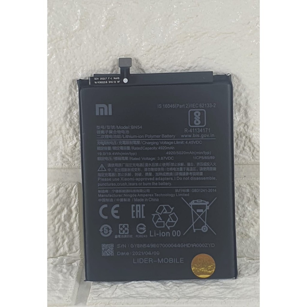 Baterai Battery Original Xiaomi Redmi 10X , Redmi 10x Pro , Kode Batre Xiao mi BN54 BN-54