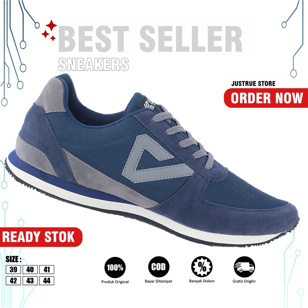 Sepatu Sneakers Pria Original Sepatu Pria Casual Navy 555