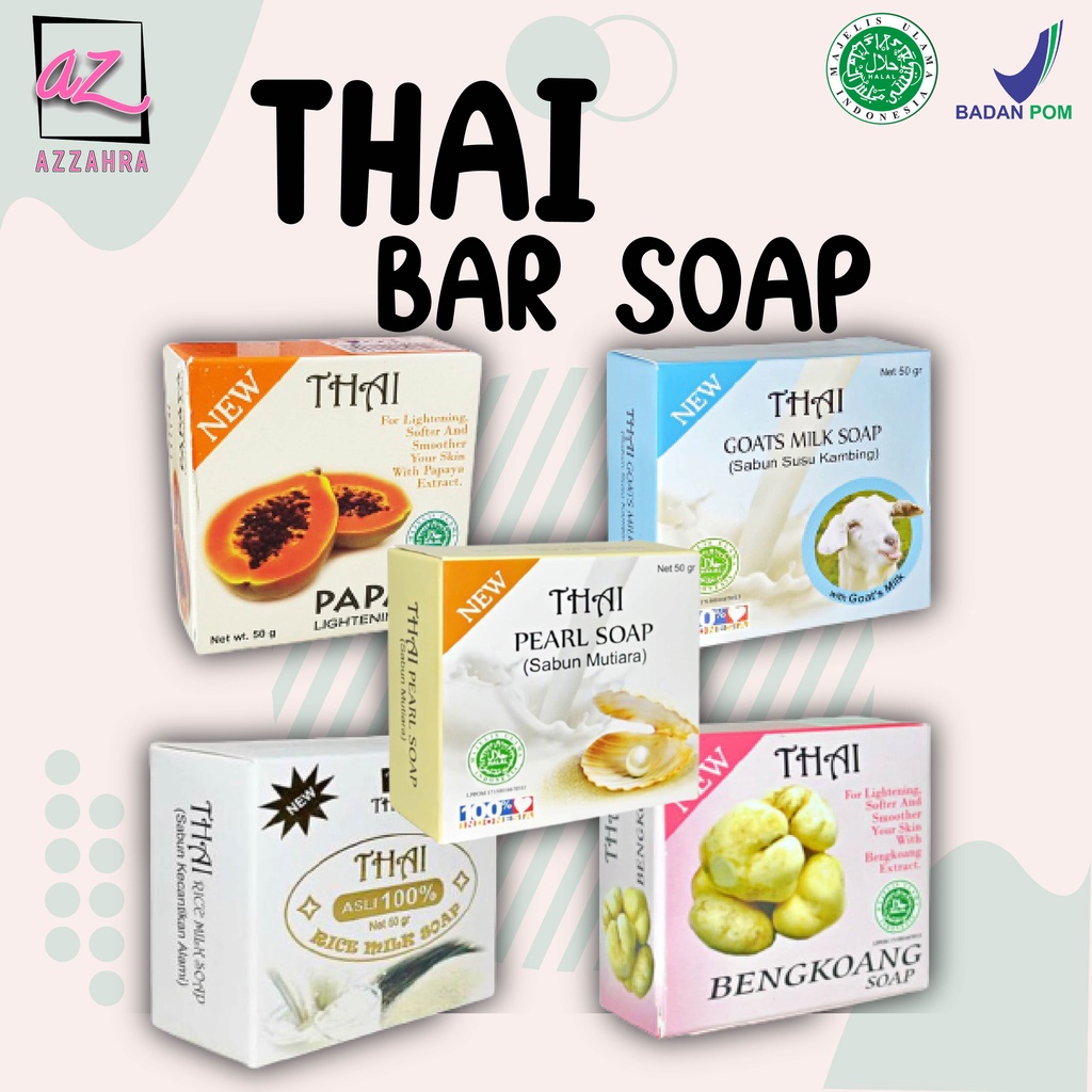 THAI Bar Soap Goat's Milk / Papaya / Bengkoang / Pearl / Rice Milk ( Sabun Batang ) ORIGINAL BPOM