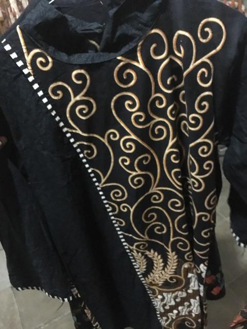 Xxl Ld 110 Kanaya 2 Tunik Batik Cewek Tunic Batik Kerja Seragam Batik Hitam Wanita Solo Katun Cantik