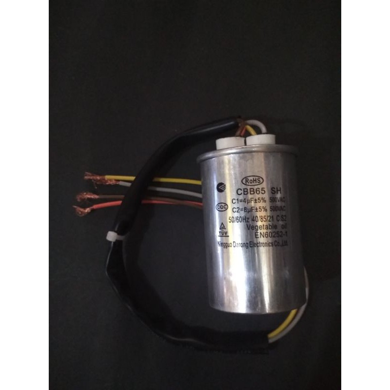 Capacitor Mesin Cuci Sanken, philips dan multi Original 4uF + 8uF Kapasitor Mesin Cuci