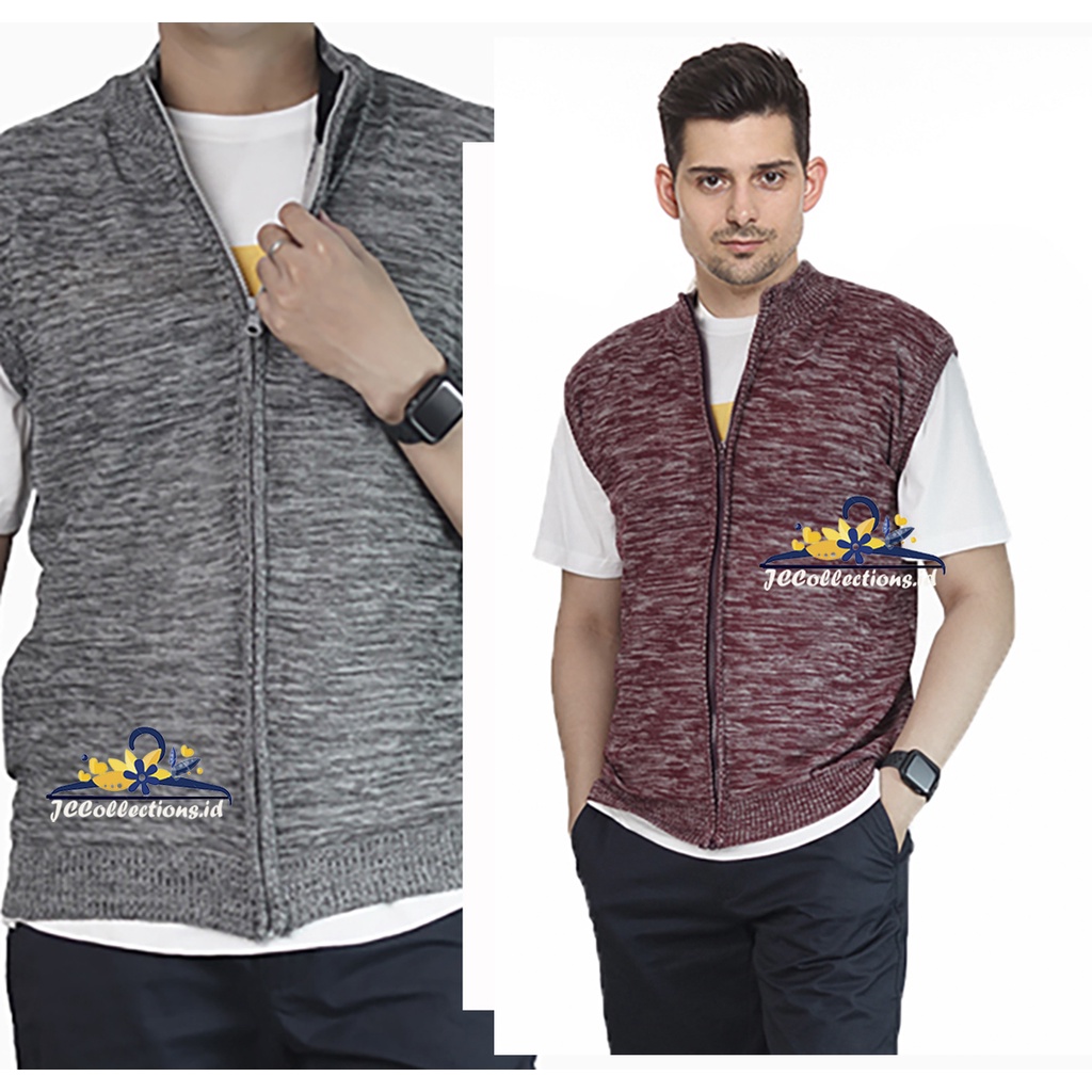 Vest Rajut Seleting Baju Kerja Pria Knit Vest Zipper Jerrie / Vest Korea Zipper - JCCollections