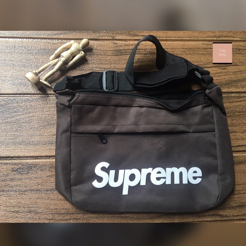 Tas Selempang Pria Supreme | Tas Cowok Polos Motif Supreme