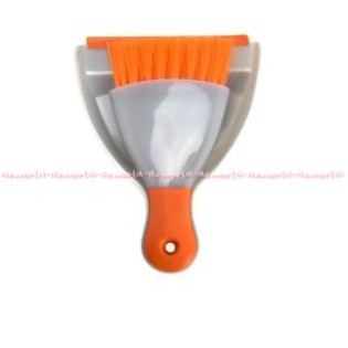 Duster &amp; Dustpan Set Sapu Kecil Sapu dan Pengki Mini Mobil Putih Orange