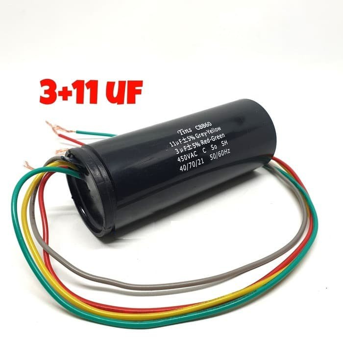 Kapasitor Mesin Cuci 11-3 Mikro Capasitor Mesin Cuci Sharp 11+3 dan 5 mikro