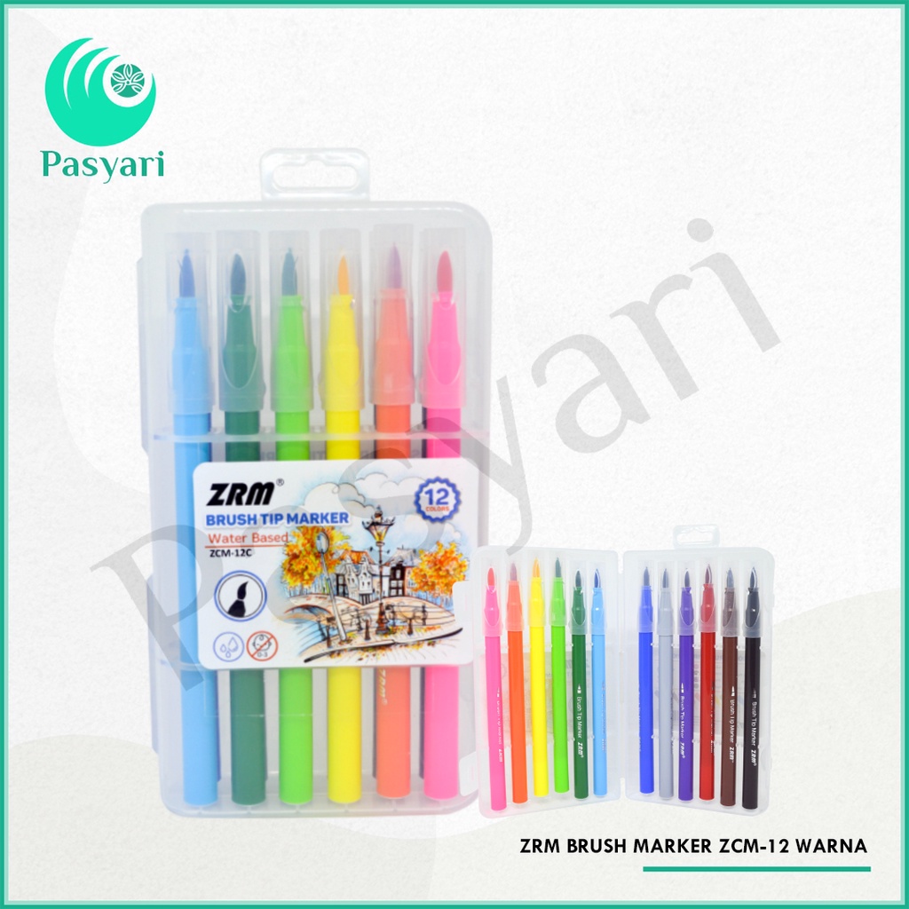 

Zrm Brush Marker Zcm isi 12 Warna / Soft Brush