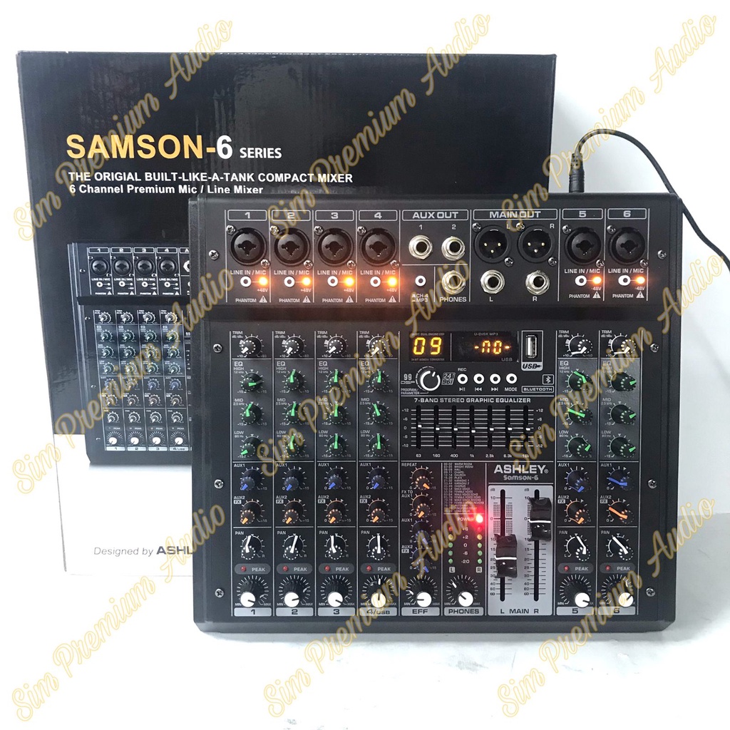 mixer audio ashley samson 6 / samson6 6 channel original