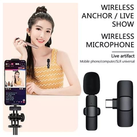 Wireless Microphone / Mic Clip On Wireless For Smartphone Android / Type C