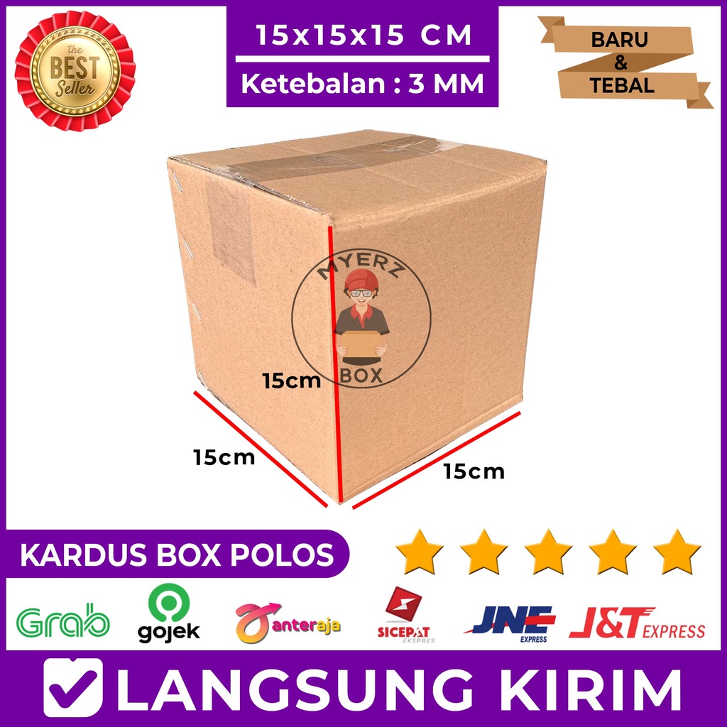 

Kardus Polos Karton Box Packing 15x15x15 Cm Single Wall Tebal