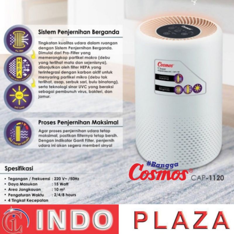 AIR PURIFIER With HEPA + UVC COSMOS CAP-1120 AREA 10 M2