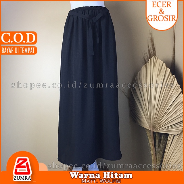 [COD] Rok Basic Pita bawahan wanita Wolfis best seller Skirt Ribbon Woolpeach