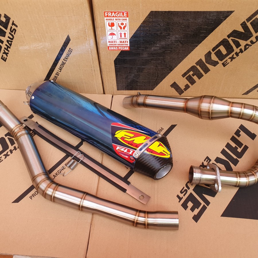 KNALPOT RACING FULLSET UNTUK YAMAHA WR155 - WR 155 R (FMF F4 BLUE SERIES)