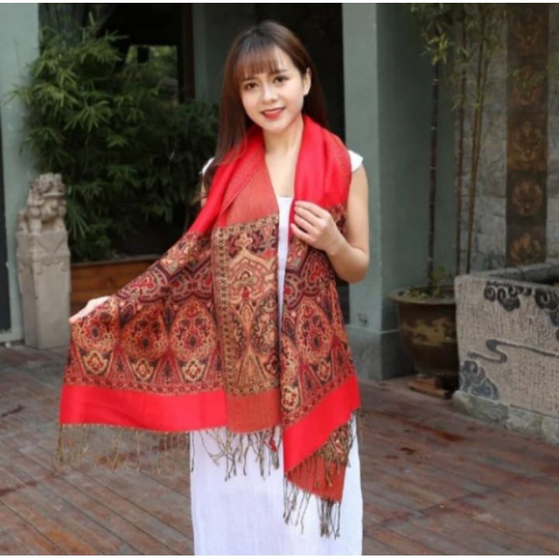 Pashmina Cashmere motif | Selendang | Scarf | Syal | Shawl |-1