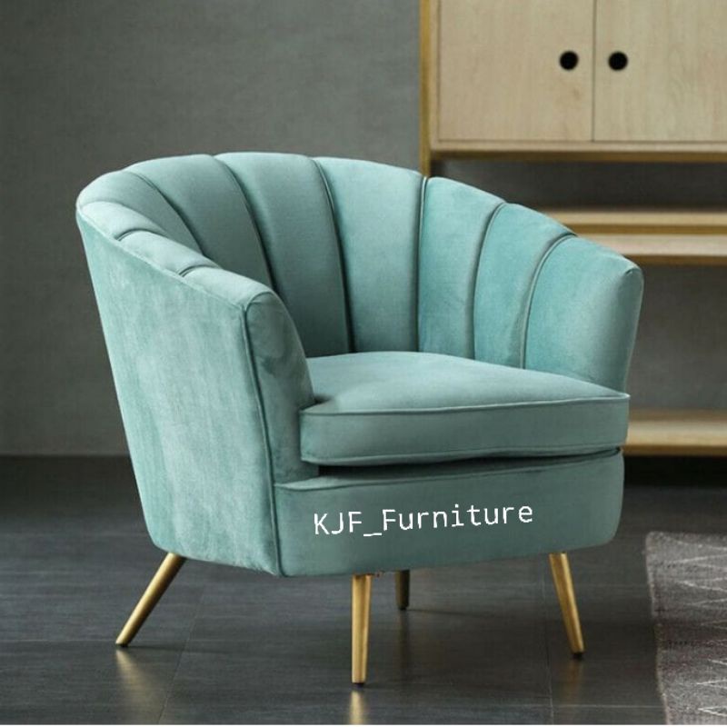 sofa minimalis single tipe kerang sofa kerang bludru