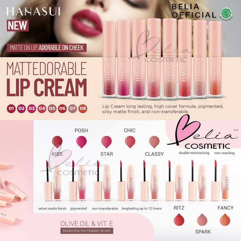 Lips Hanasui Lips tint / Aqua Jelly / Boba Murah