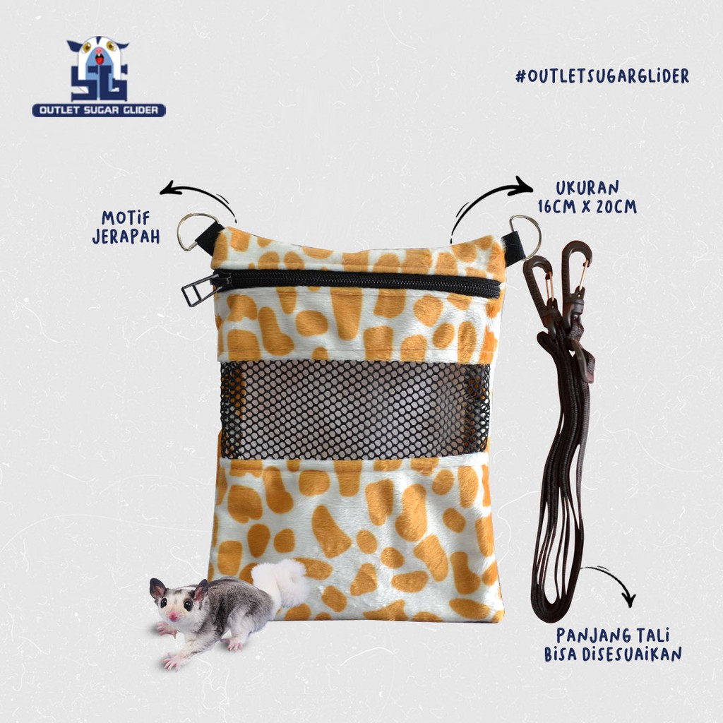 TRAVEL POUCH / BONDING POUCH TAS SUGAR GLIDER / TUPAI TERBANG