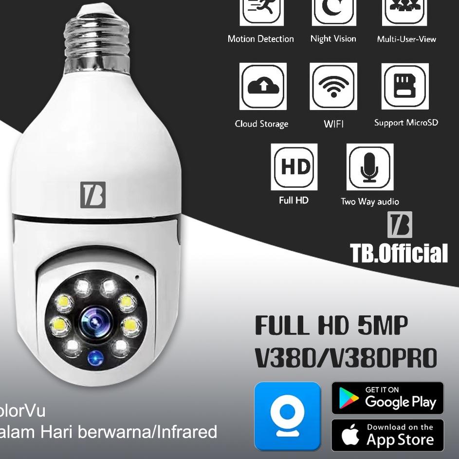 Best Rating TB CCTV Camera Bohlam e27 1080P Smart Security IP Cam 360 Degree 3D Panoramic WiFi Camera Connect to Cellphone 1080