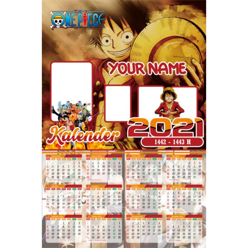 Kalender 2021 Custom / One Piece (Bisa Nego Harga) | Shopee Indonesia