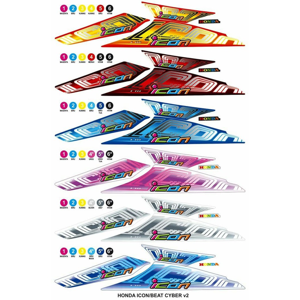 Sticker Striping Variasi Thailand / Thailook Beat Karbu (ICON CYBER) f590