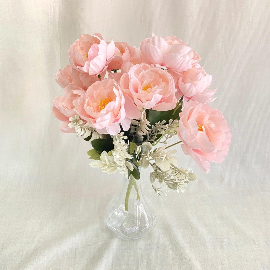 Bunga Peony Hybrida Premium (satuan) Bunga Artificial / Bunga Plastik / Bunga Dekorasi / Pernikahan-3