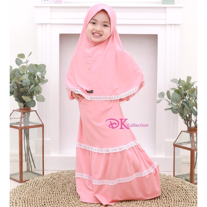 GAMIS SET JILBAB BAYI DAN ANAK DENGAN RENDA YANG LUCU