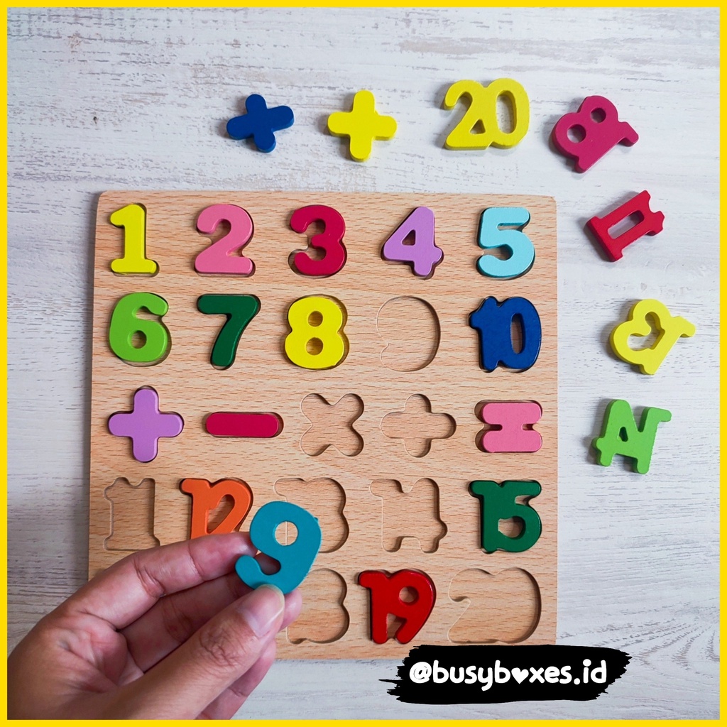 [busyboxes.id] Mainan Edukasi Puzzle Angka Mainan Kayu Number Wooden Toys