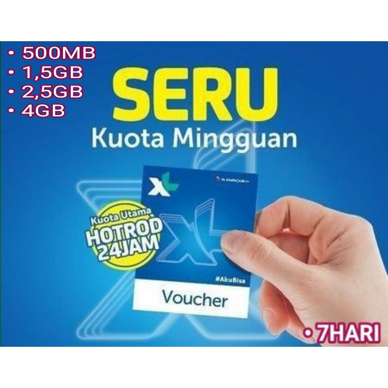 VOUCHER XL HOTROD ( 500MB - 4GB ) 7HR SEMUA NOMOR