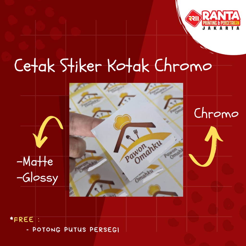 

Cetak Stiker Kotak Label Makanan Stiker Kotak Kemasan Produk Botol Bahan Chromo