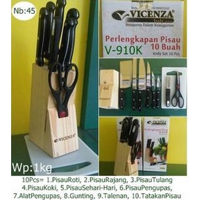 Vicenza Pisau Set Hitam - Vicenza Knife Set