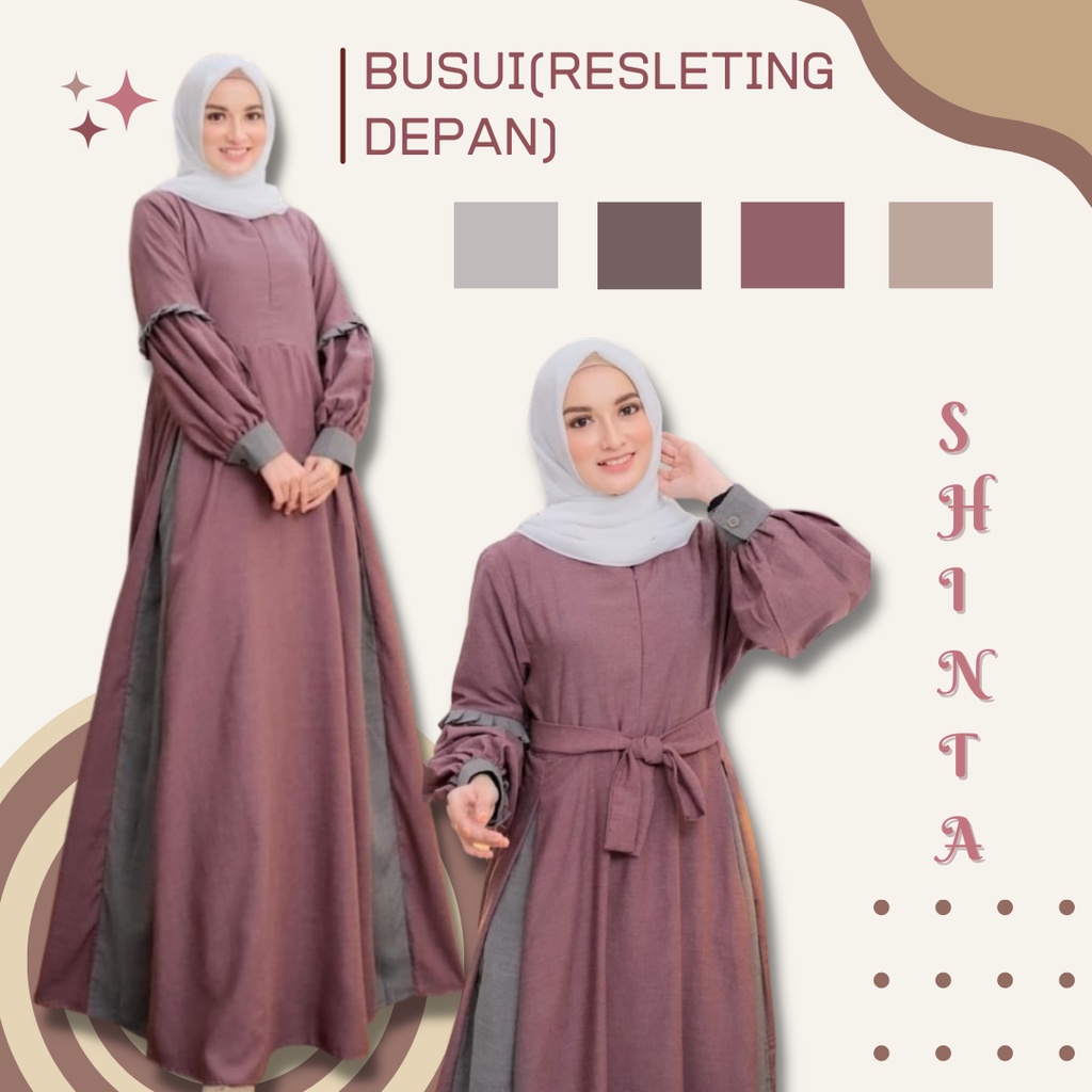 Shinta Baju Gamis Syari Wanita Muslim Dress Remaja Jumbo