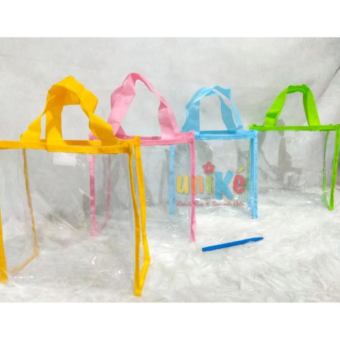 ~~~] TAS MIKA TRANSPARANT BISBAN 20X10 Souvenir Ultah Goodie Bag Unik