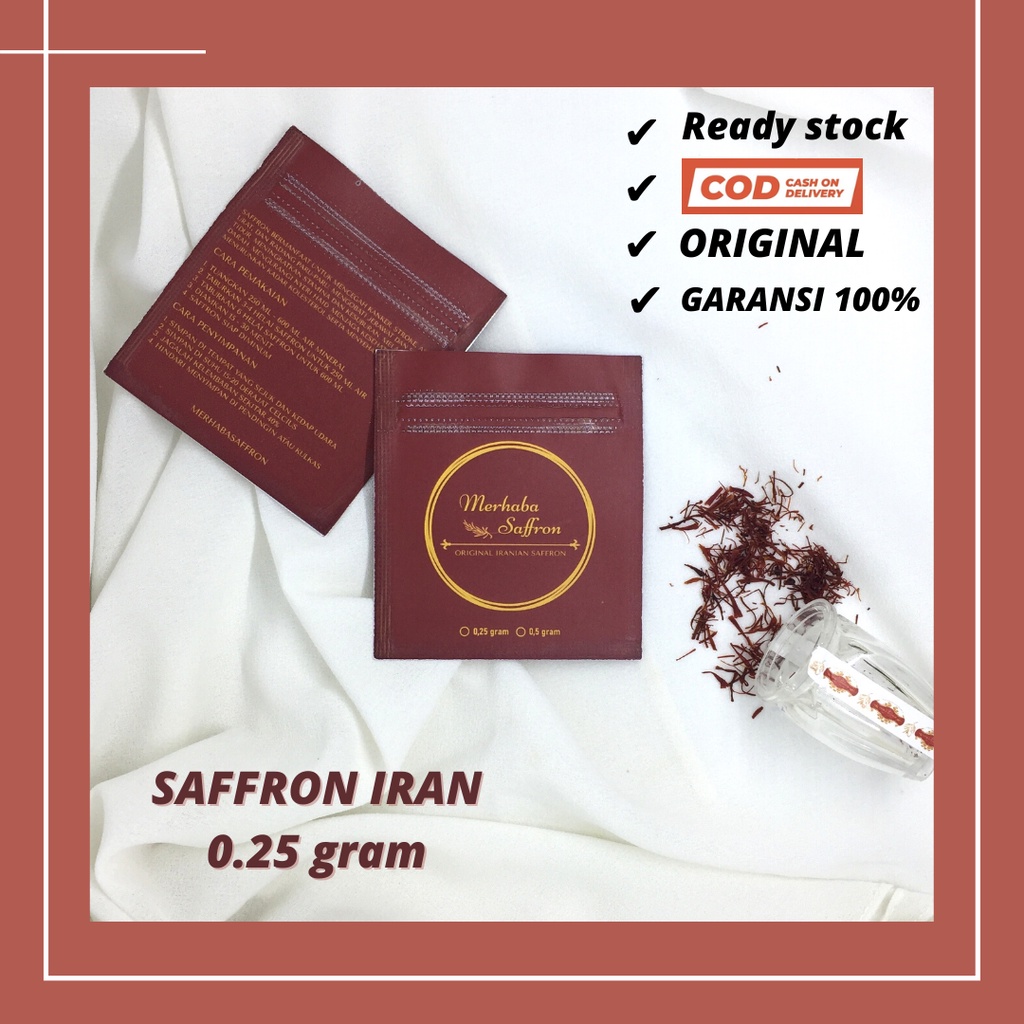 

SAFFRON SUPER NEGIN 0.25 GR 100% Original Iran (GRADE TERTINGGI & TERBAIK)