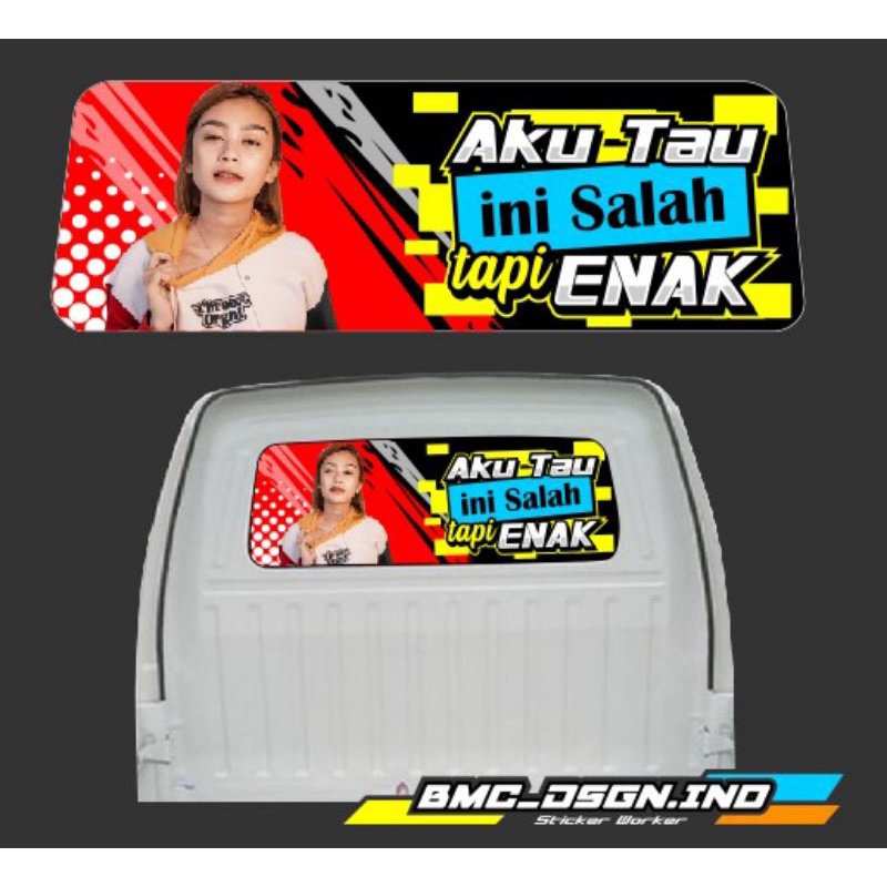 stiker kaca belakang kabin carry pick up - stiker oneway