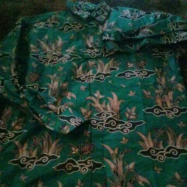 Set Batik Tradisional Couple Tunik Batik-blouse Batik-kemeja Batik Pria Motif Bambu Mega Mendung