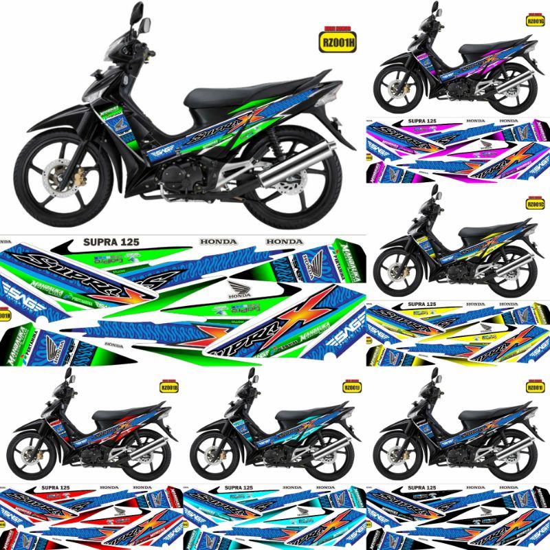 Striping stiker wave Supra-x 125 variasi wave stiker Honda Supra x 125fi Thailand