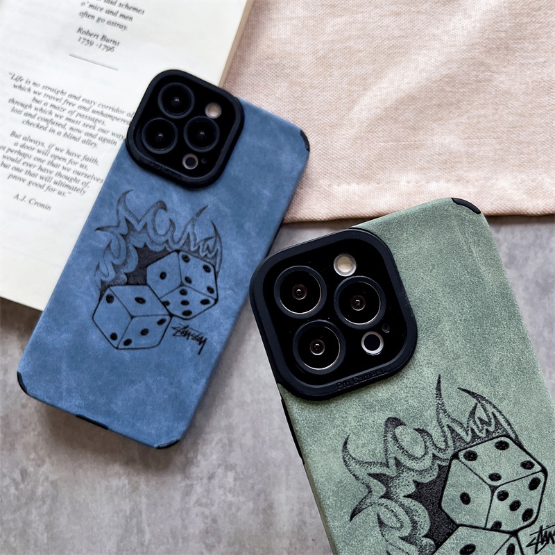 Soft case Pelindung Bahan Kulit Tekstur shockproof Untuk iphone 11 pro max 14 12 13 pro max X Xs max XR 78 plus se2020