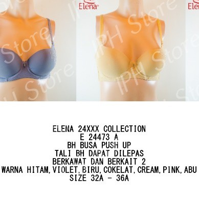 Bra / BH Elena 24473A (Cup A, Kawat, Busa Sedang, Bisa Lepas Tali, Kait 2)