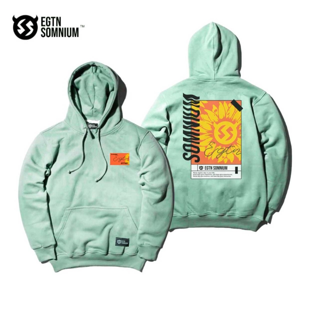 HOODIE UNISEX EIGHTYNINE SOFT GREEN ART CROCODILLE / ATASAN CASUAL FLEECE TEBAL KEKINIAN TERBARU