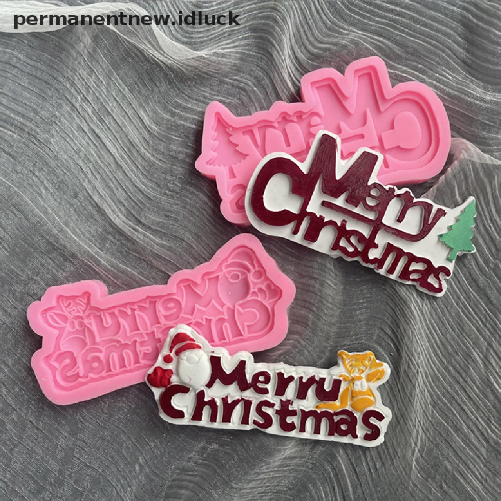 1 Pc Cetakan Kue / Coklat Bahan Silikon Desain Alfabet Natal