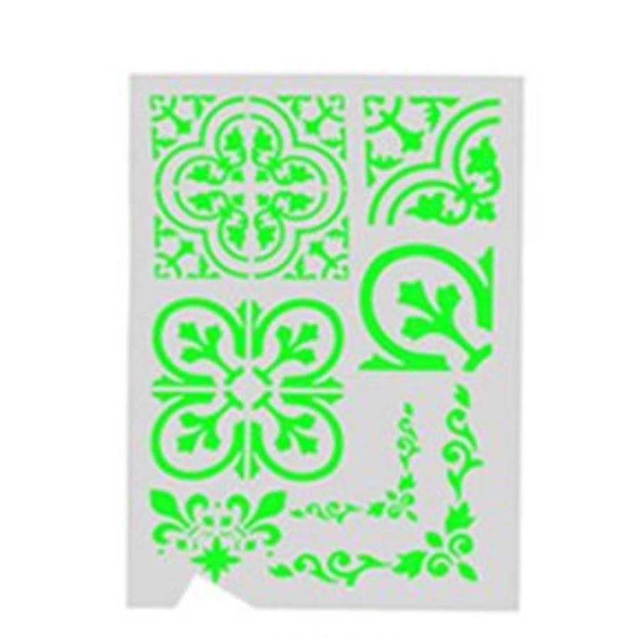 Plastic Stencil - Vines Border &amp; Symetrical Four Pattern (29,5x21,0cm)